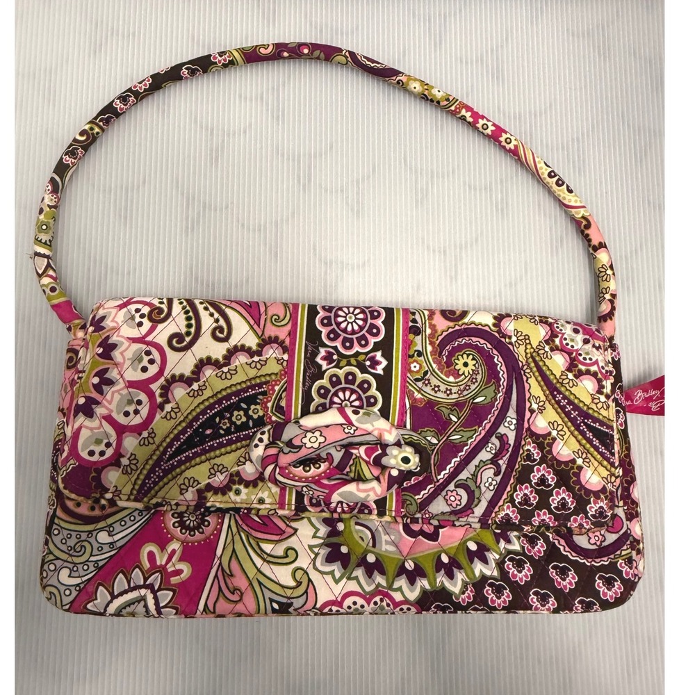 Vera Bradley Knot Just A Clutch Bag Women Small Pink Very Berry Paisley Retired